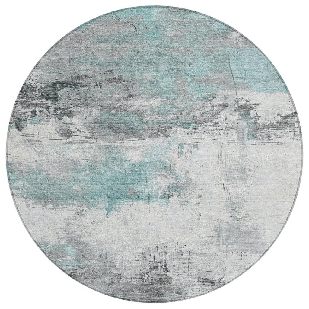 LOOMLAN Rugs Caelius Teal Washable Indoor-Outdoor Rug