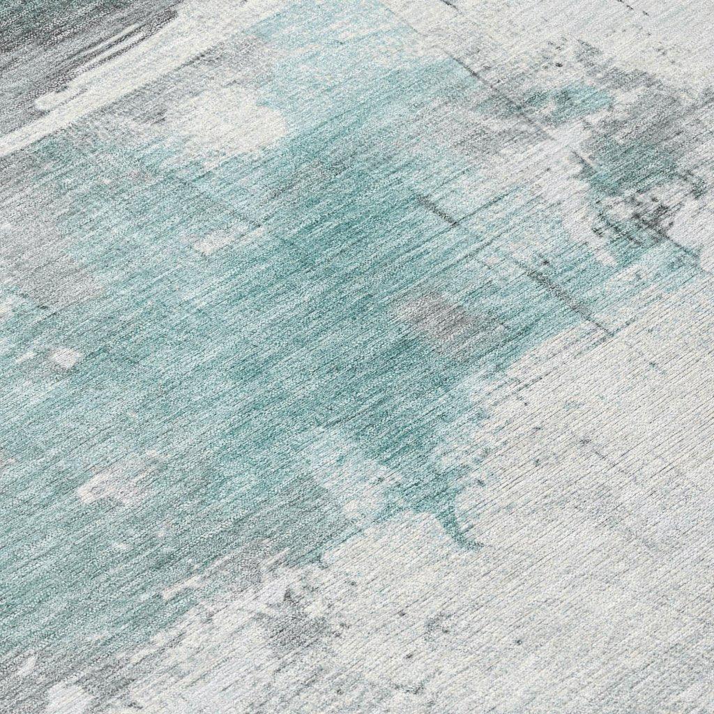 LOOMLAN Rugs Caelius Teal Washable Indoor-Outdoor Rug