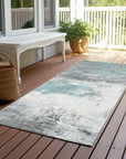 LOOMLAN Rugs Caelius Teal Washable Indoor-Outdoor Rug