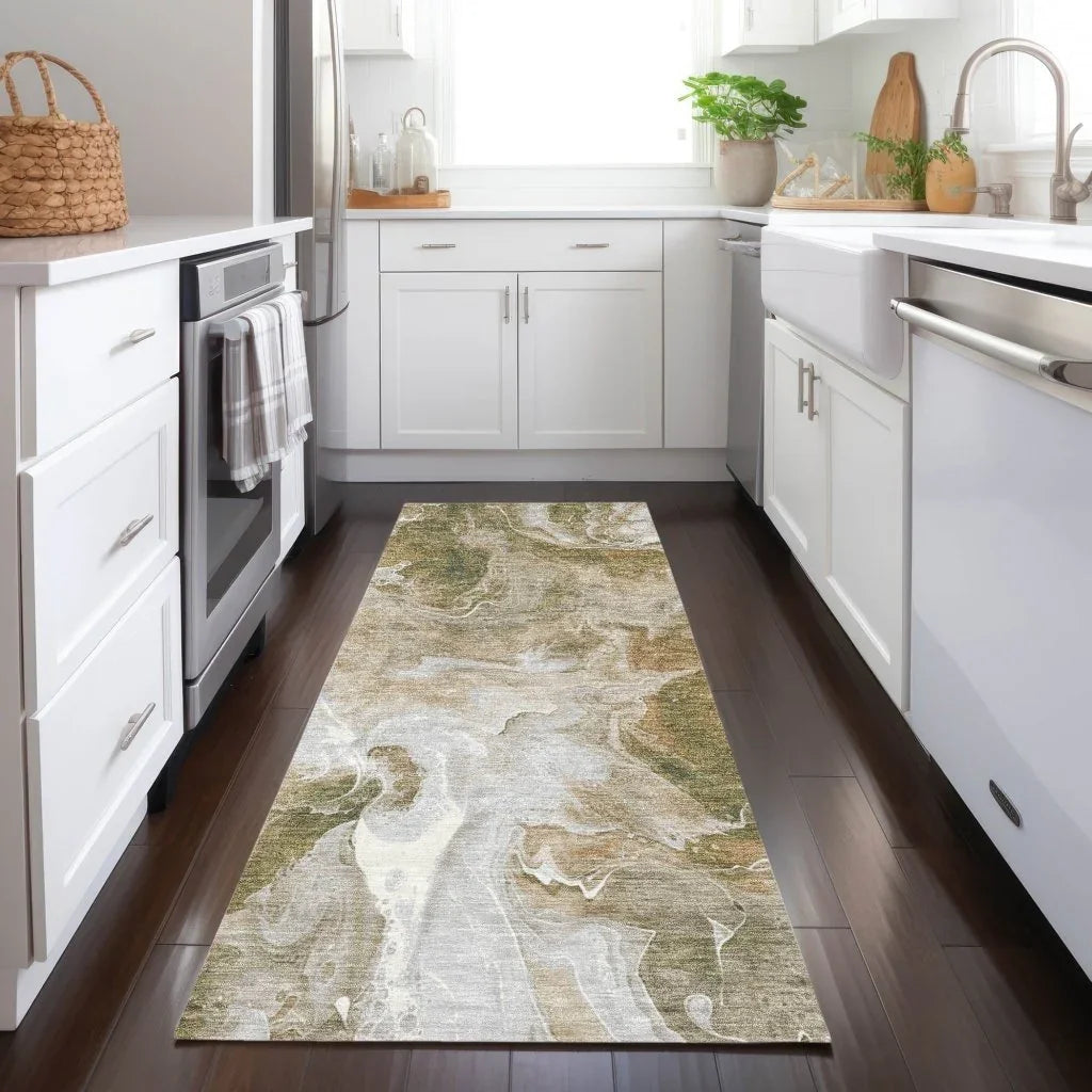 LOOMLAN Rugs Caelor Brown Washable Indoor-Outdoor Rug