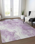 LOOMLAN Rugs Caelor Purple Washable Indoor-Outdoor Rug