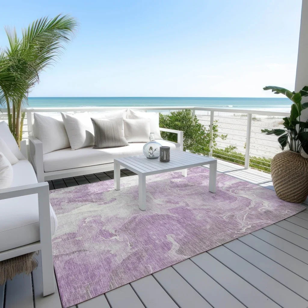 LOOMLAN Rugs Caelor Purple Washable Indoor-Outdoor Rug