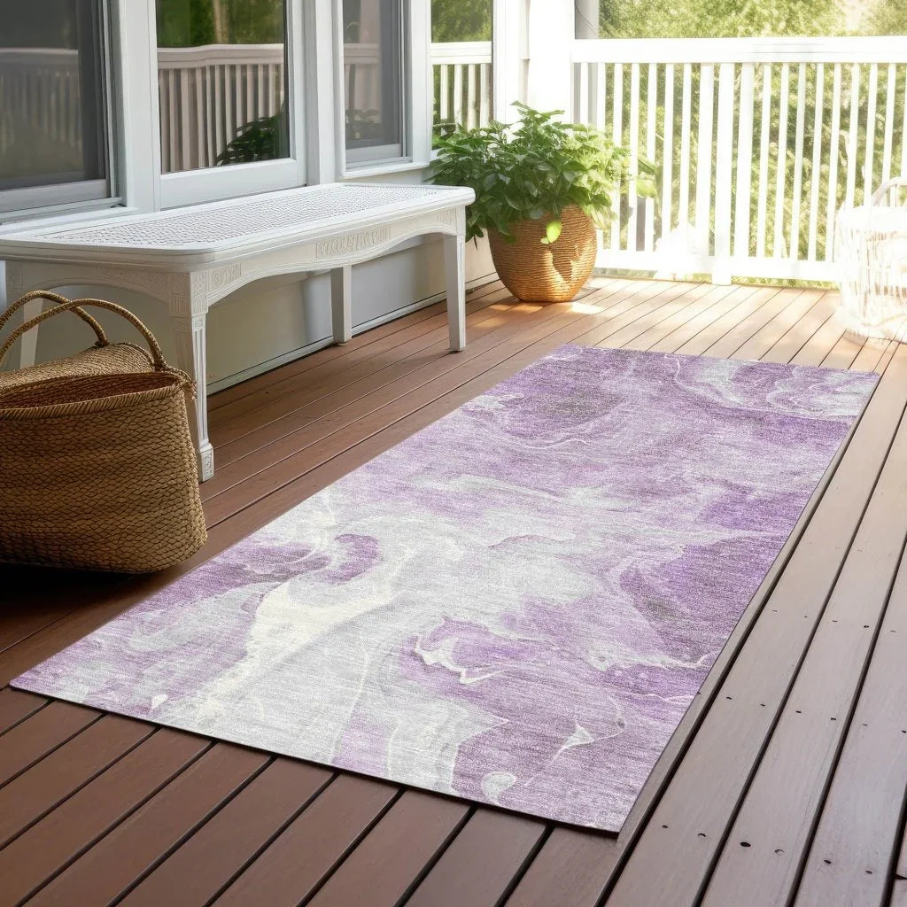 LOOMLAN Rugs Caelor Purple Washable Indoor-Outdoor Rug