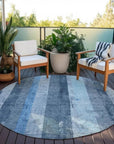 LOOMLAN Rugs Caelyn Blue Washable Indoor-Outdoor Rug