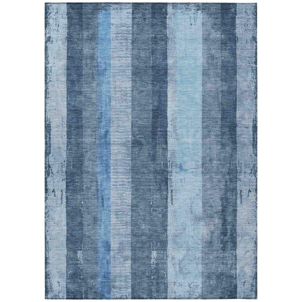 LOOMLAN Rugs Caelyn Blue Washable Indoor-Outdoor Rug