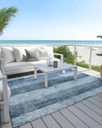 LOOMLAN Rugs Caelyn Blue Washable Indoor-Outdoor Rug