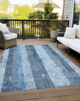 LOOMLAN Rugs Caelyn Blue Washable Indoor-Outdoor Rug