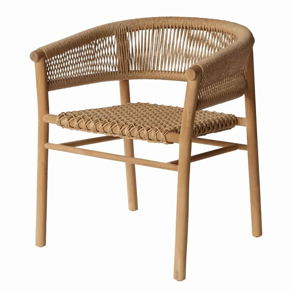 Calais Teak Framed Patio Dining Chair-Outdoor Dining Chairs-Artesia-LOOMLAN