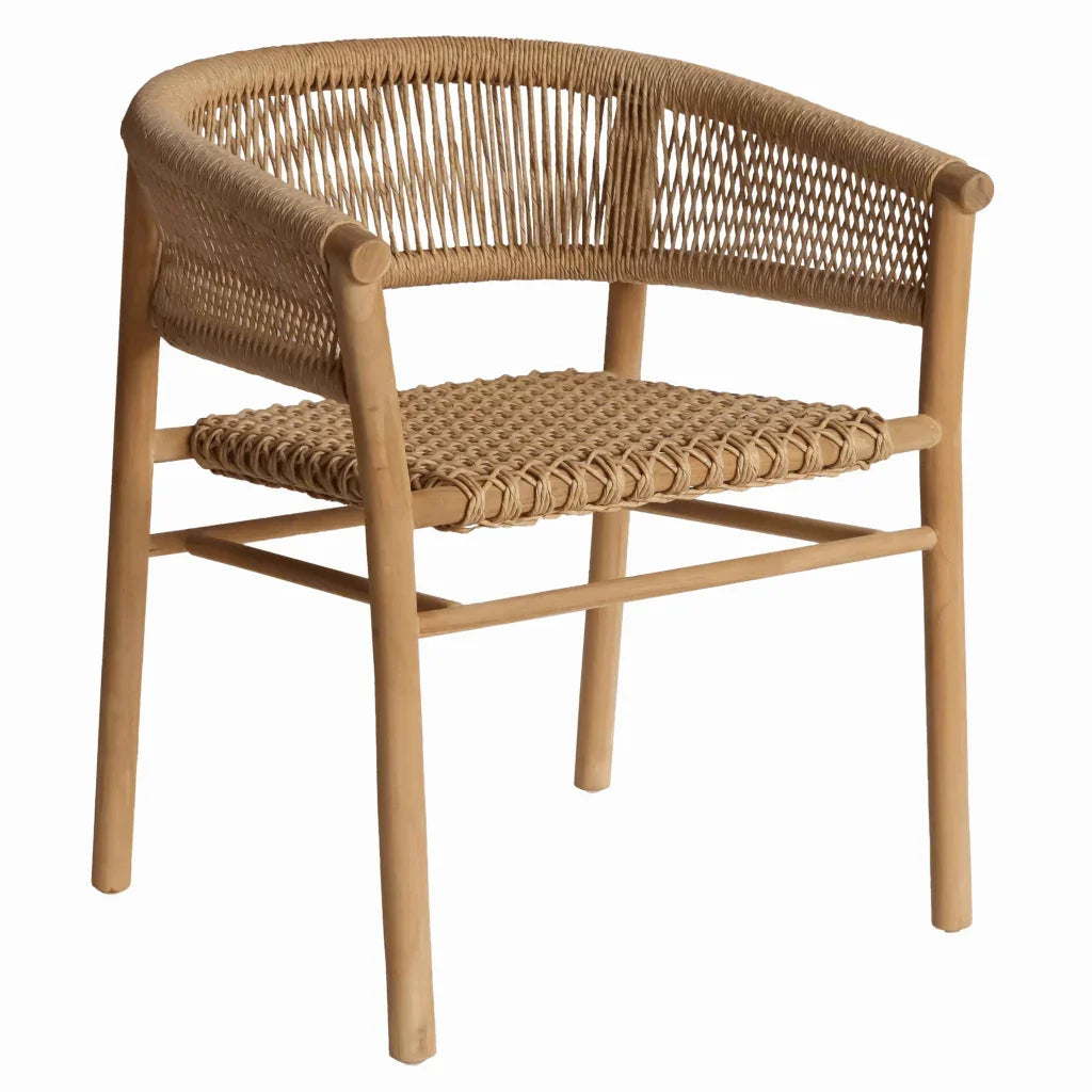Calais Teak Framed Patio Dining Chair-Outdoor Dining Chairs-Artesia-LOOMLAN