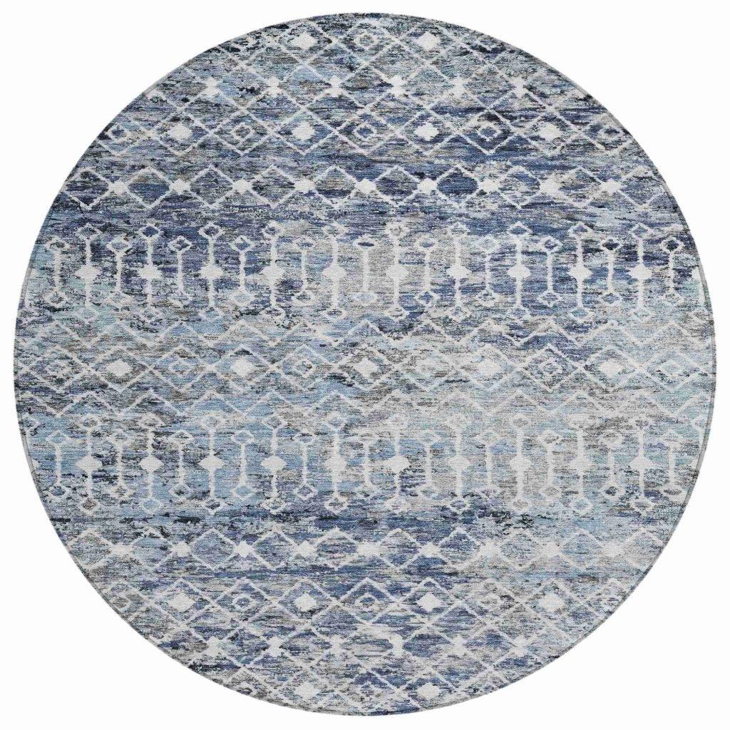 LOOMLAN Rugs Calandria Blue Washable Indoor-Outdoor Rug