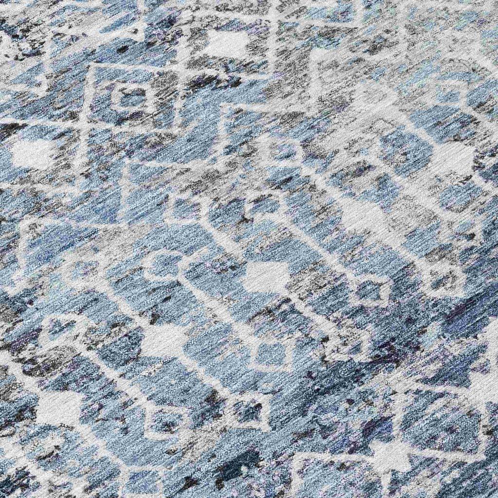 LOOMLAN Rugs Calandria Blue Washable Indoor-Outdoor Rug