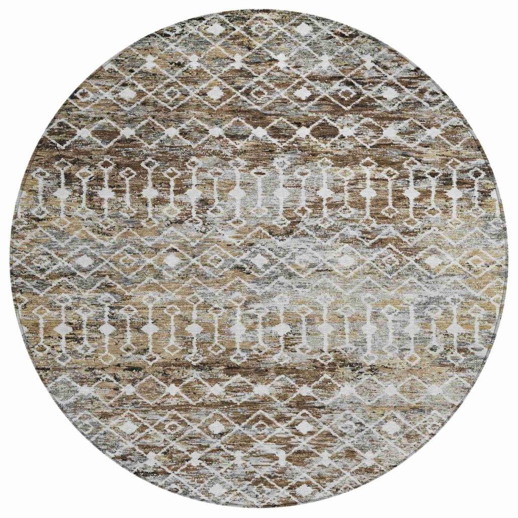 LOOMLAN Rugs Calandria Brown Washable Indoor-Outdoor Rug