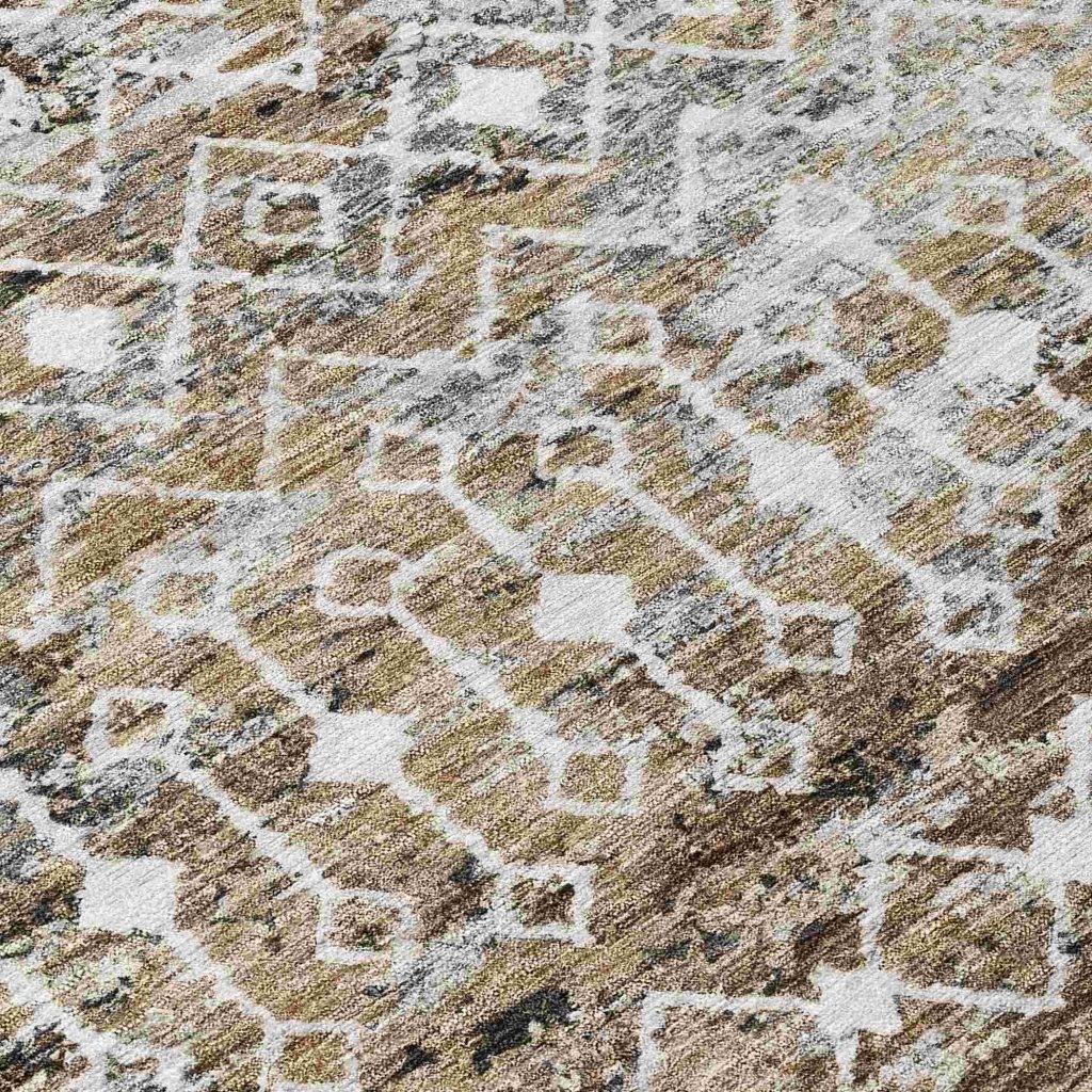 LOOMLAN Rugs Calandria Brown Washable Indoor-Outdoor Rug