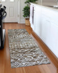 LOOMLAN Rugs Calandria Brown Washable Indoor-Outdoor Rug