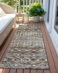 LOOMLAN Rugs Calandria Brown Washable Indoor-Outdoor Rug