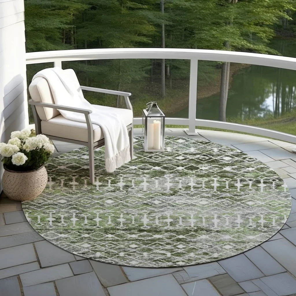 LOOMLAN Rugs Calandria Green Washable Indoor-Outdoor Rug