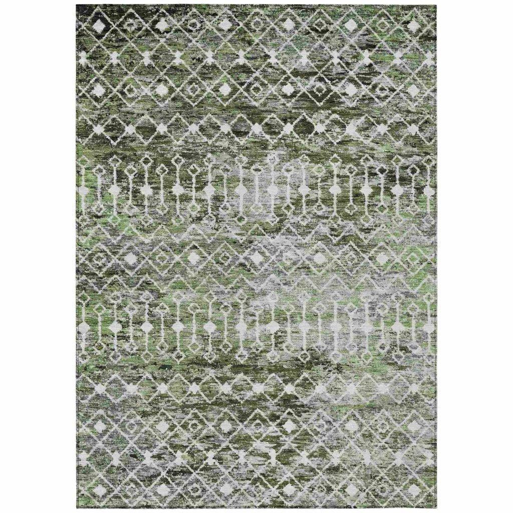 LOOMLAN Rugs Calandria Green Washable Indoor-Outdoor Rug