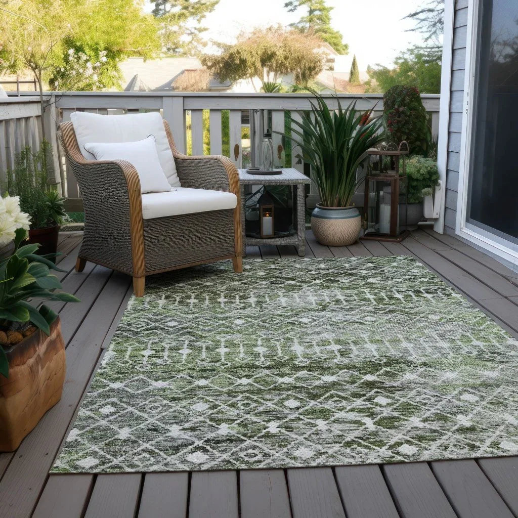 LOOMLAN Rugs Calandria Green Washable Indoor-Outdoor Rug
