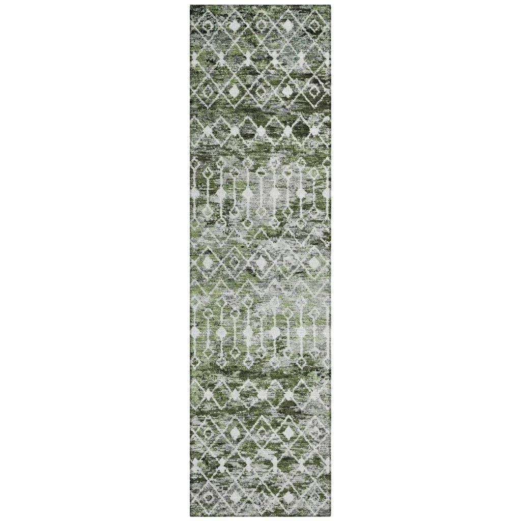LOOMLAN Rugs Calandria Green Washable Indoor-Outdoor Rug