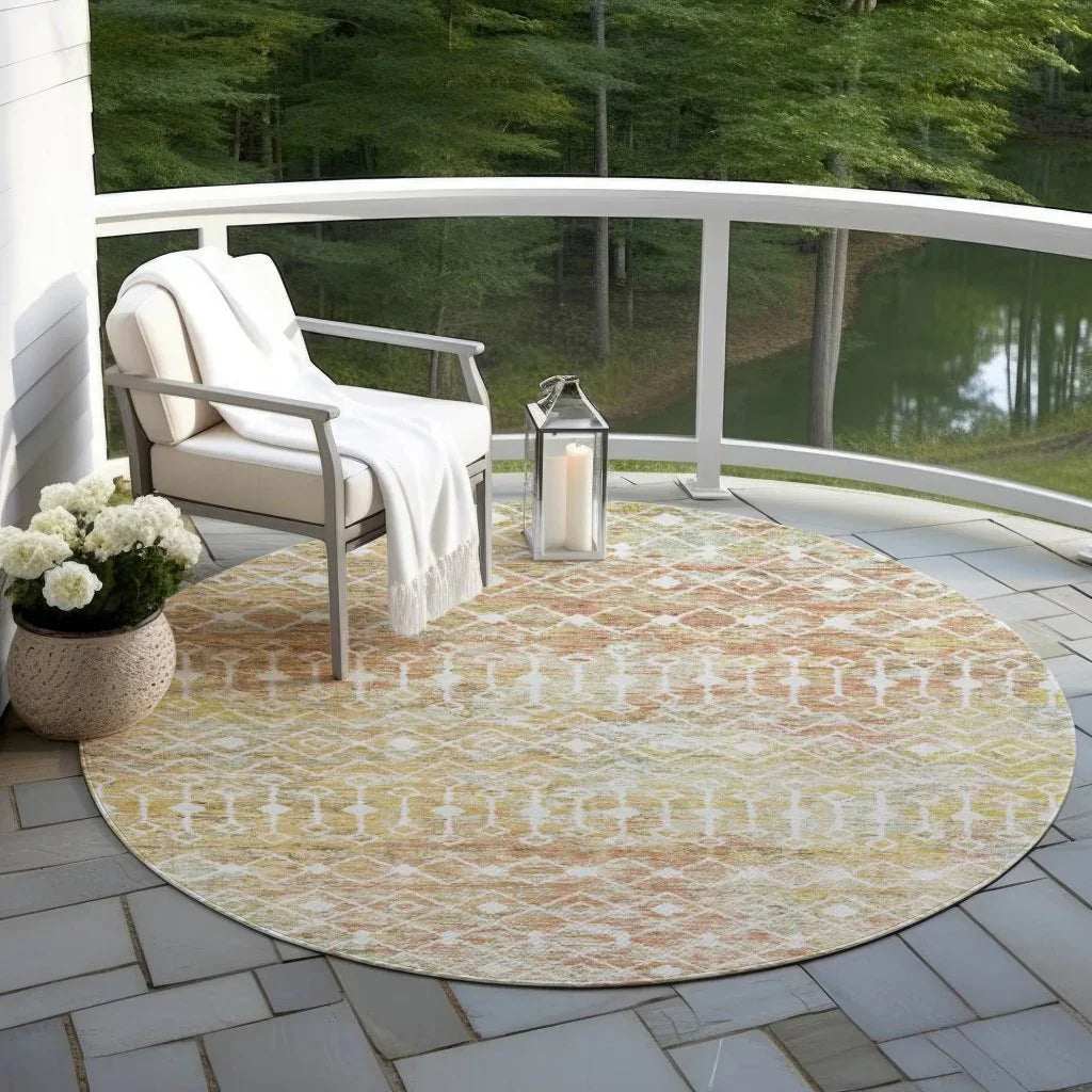 LOOMLAN Rugs Calandria Orange Washable Indoor-Outdoor Rug