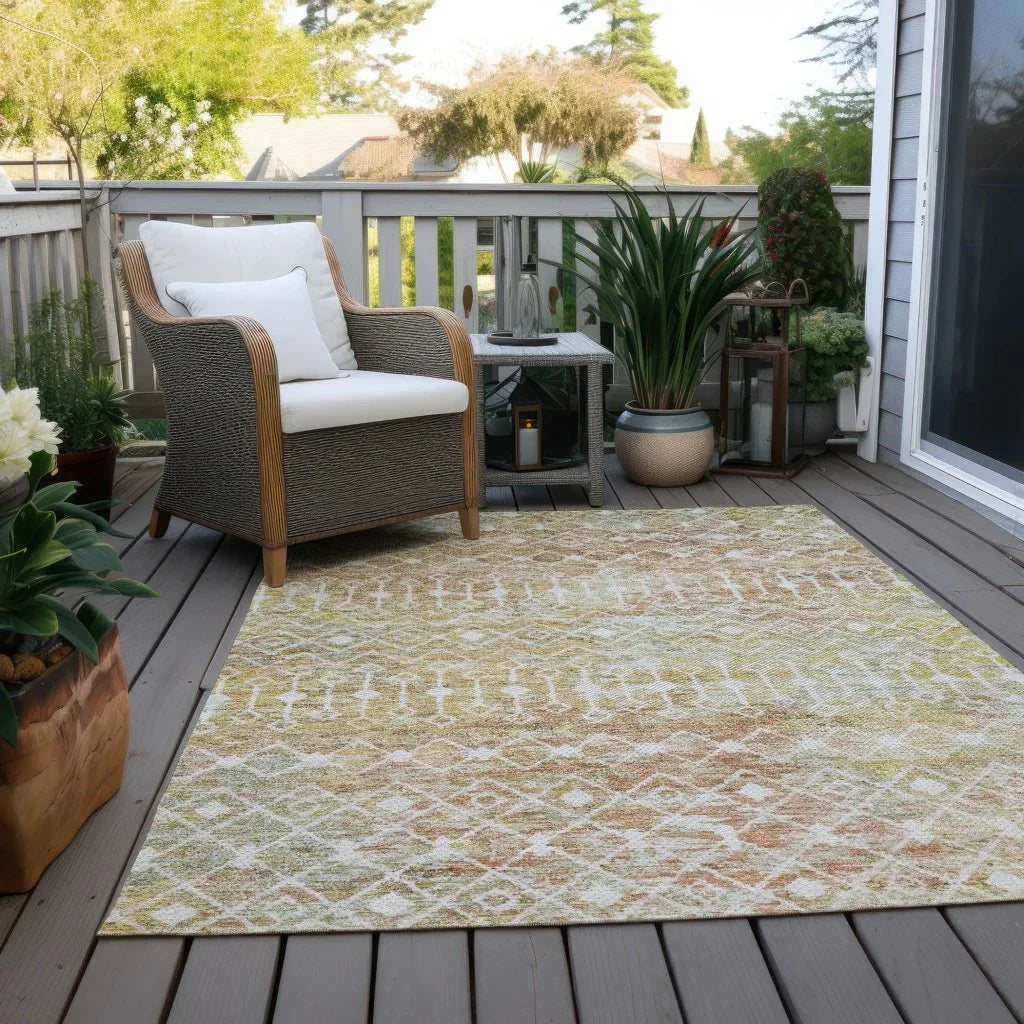 LOOMLAN Rugs Calandria Orange Washable Indoor-Outdoor Rug