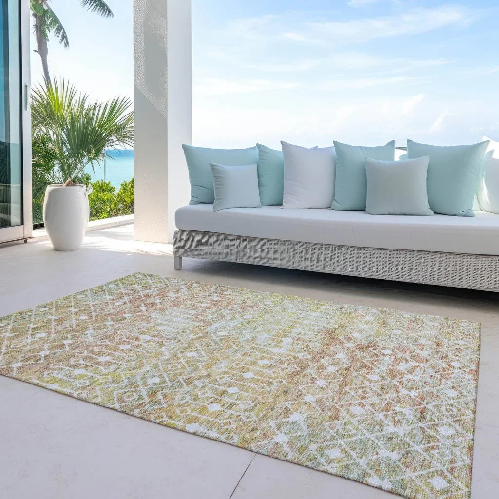 LOOMLAN Rugs Calandria Orange Washable Indoor-Outdoor Rug