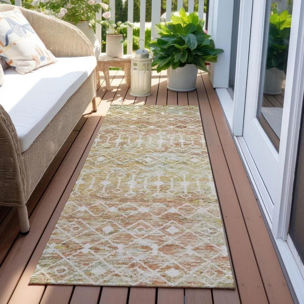 LOOMLAN Rugs Calandria Orange Washable Indoor-Outdoor Rug