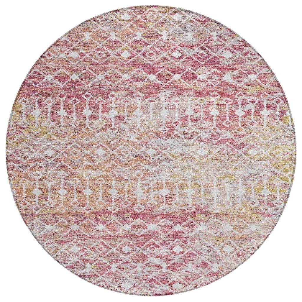 LOOMLAN Rugs Calandria Pink Washable Indoor-Outdoor Rug