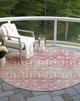 LOOMLAN Rugs Calandria Pink Washable Indoor-Outdoor Rug