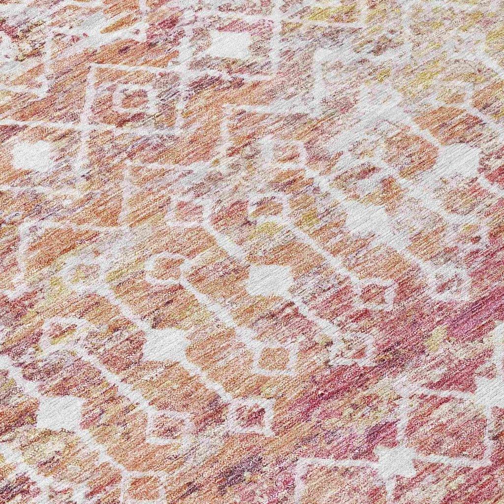LOOMLAN Rugs Calandria Pink Washable Indoor-Outdoor Rug