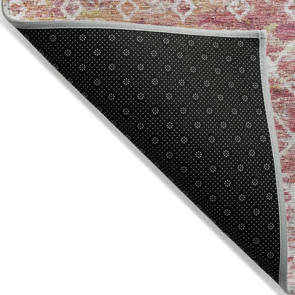 LOOMLAN Rugs Calandria Pink Washable Indoor-Outdoor Rug