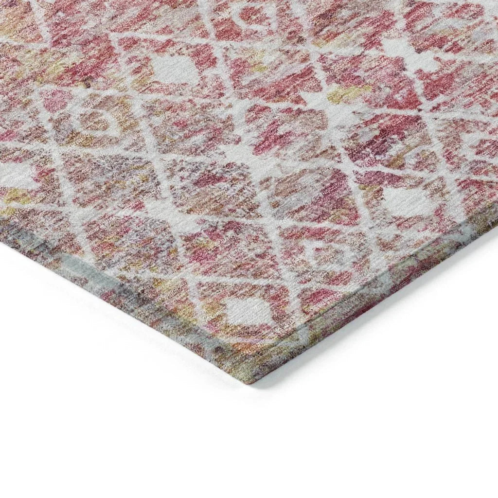 LOOMLAN Rugs Calandria Pink Washable Indoor-Outdoor Rug