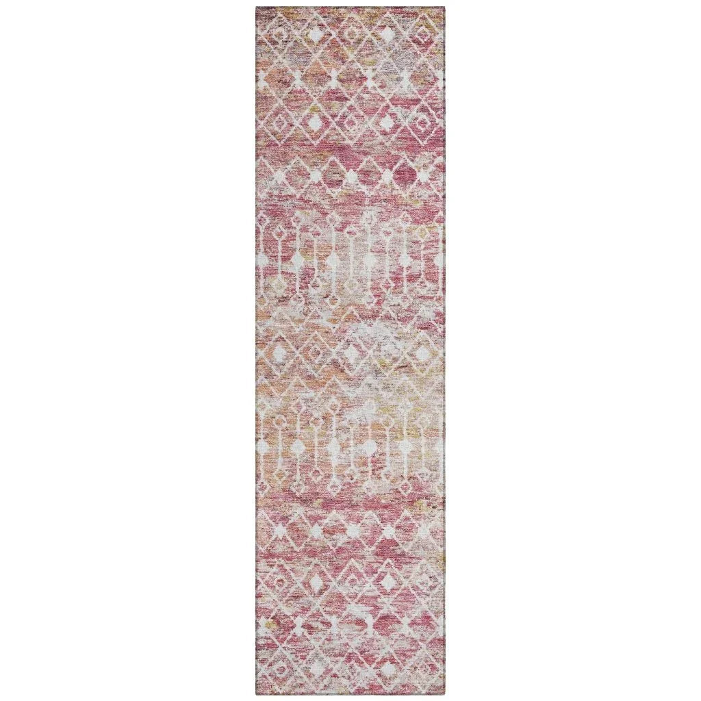 LOOMLAN Rugs Calandria Pink Washable Indoor-Outdoor Rug