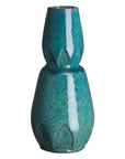 Emissary Calyx Gourd Teal Ceramic Vase