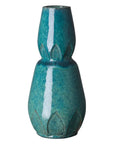 Emissary Calyx Gourd Teal Ceramic Vase