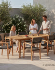 HiTeak Cambria Teak Patio Rectangular Dining Set 7PC