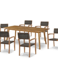 HiTeak Cambria Teak Patio Rectangular Dining Set 7PC