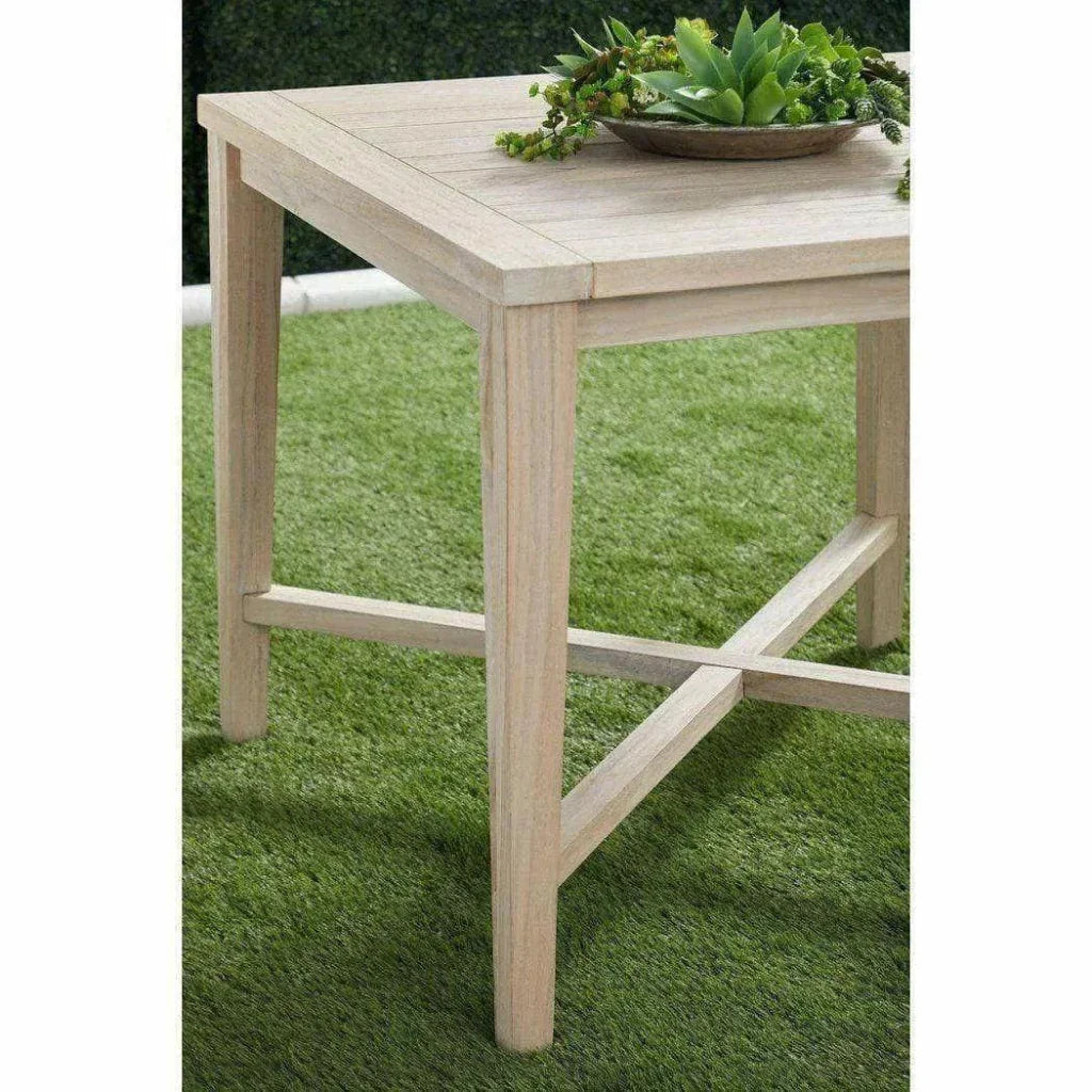 Carmel Outdoor Square Counter Table Gray Teak-Outdoor Counter Tables-Essentials For Living-LOOMLAN