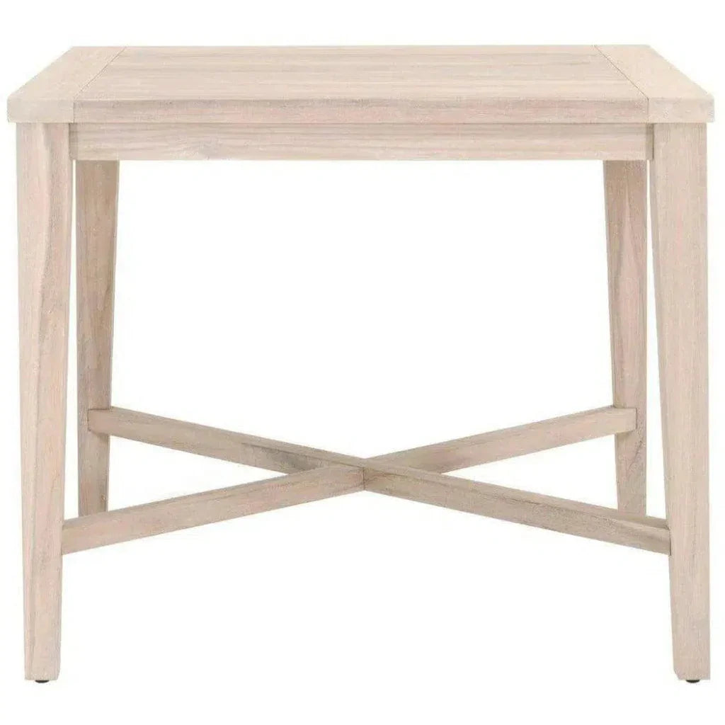 Carmel Outdoor Square Counter Table Gray Teak-Outdoor Counter Tables-Essentials For Living-LOOMLAN