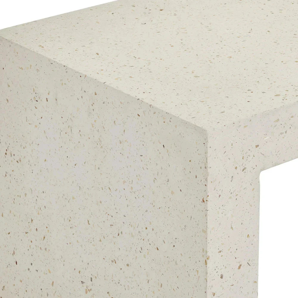 Carson Ivory Terrazzo Outdoor Console Table