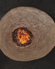 Nature's Wood Round Firepit Table Live Edge Top