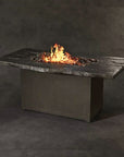 Nature's Wood Rectangle Firepit Table Live Edge Top