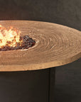 Nature's Wood Round Firepit Table Live Edge Top