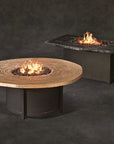 Nature's Wood Round Firepit Table Live Edge Top