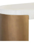 Cavette Console Table White Concrete Brass Steel-Outdoor Console Tables-SUNPAN-LOOMLAN