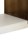 Cavette Console Table White Concrete Brass Steel-Outdoor Console Tables-SUNPAN-LOOMLAN