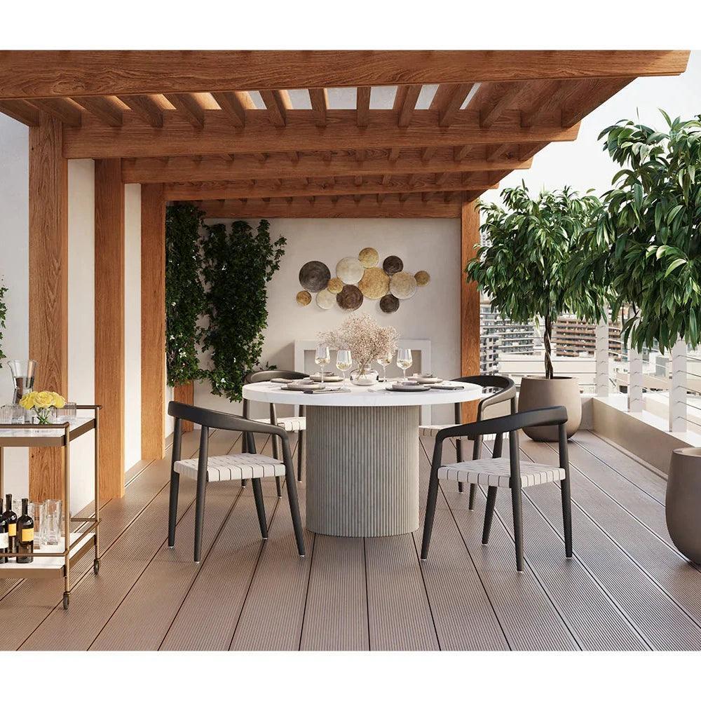 Cayman Dining Armchair Charcoal Teak Wood-Outdoor Dining Chairs-SUNPAN-LOOMLAN