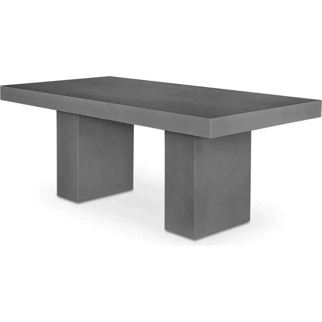 Cement Outdoor Dining Table Grey-Outdoor Dining Tables-Moe's Home-LOOMLAN