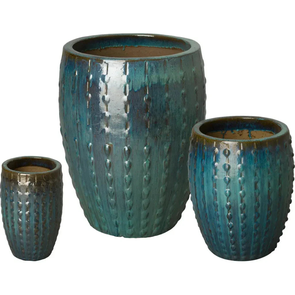 Emissary Ceramic Tall Stud Round Planter