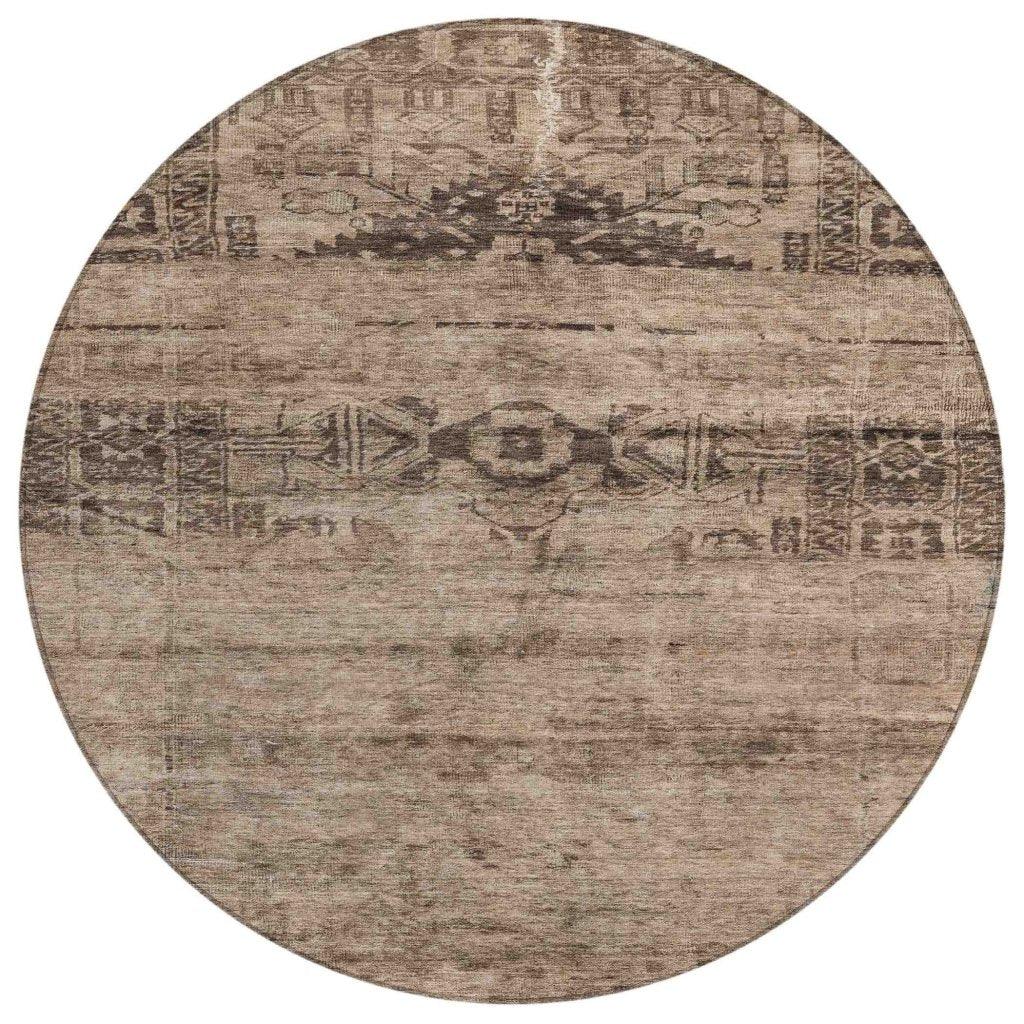 LOOMLAN Rugs Charix Brown Washable Indoor-Outdoor Rug